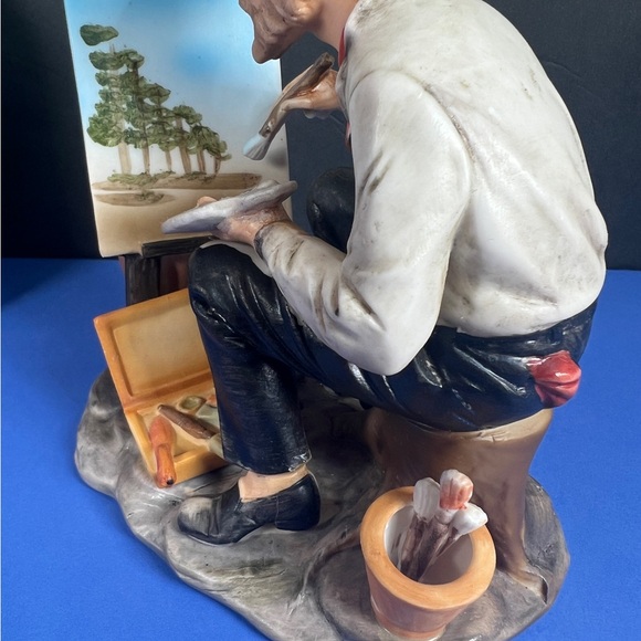 Vintage LEFTON Old Painter at His Canvas Beautiful Sculpture,Made In Japan #7800 - Picture 12 of 15